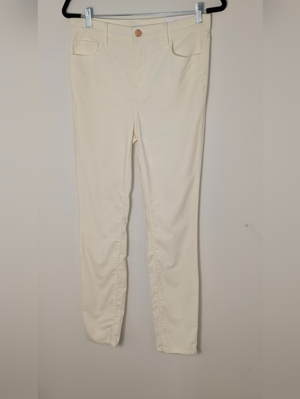 LOFT Women's High Waist Skinny Corduroy Pants Size 27/4 Off White Cream New - Picture 2 of 15